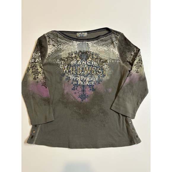 Vanilla Sugar Tops - Women's Y2K Vanilla Sugar 3/4 Long Sleeve Shirt SZ M Wild West